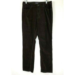 Long Tall Sally Size 12 Brown Velvet Jeans Pants Straight Leg Pockets